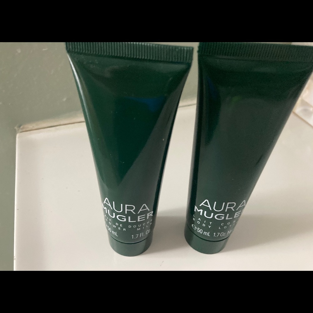 Mugler Aura Perfume Shower Milk + Body Lotion 1.7oz Set Lot